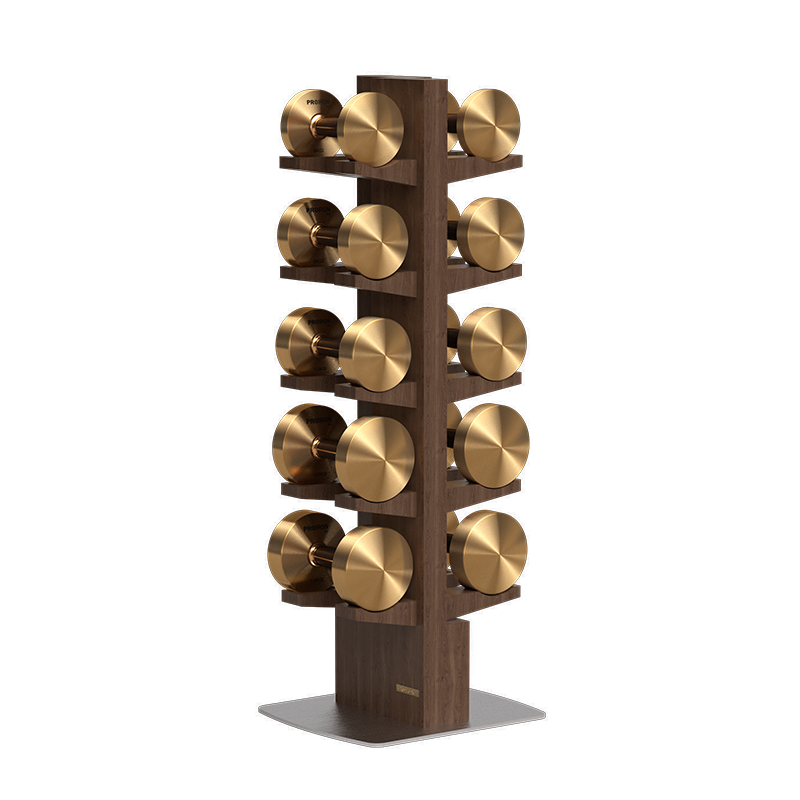 Home Gym Gold - Luxury Gold Color Brass Walnut Dumbbells