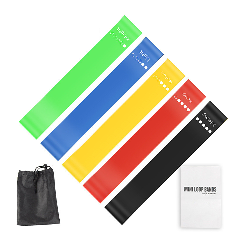 Home Gym Yoga Storage - 5Pcs TPE Resistance Bands Set with