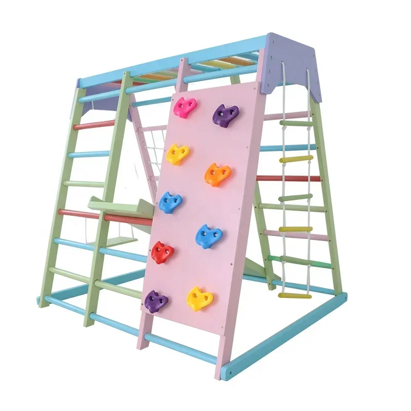 Home Gym Kids - Kids Wooden Climbing Frame Indoor Set