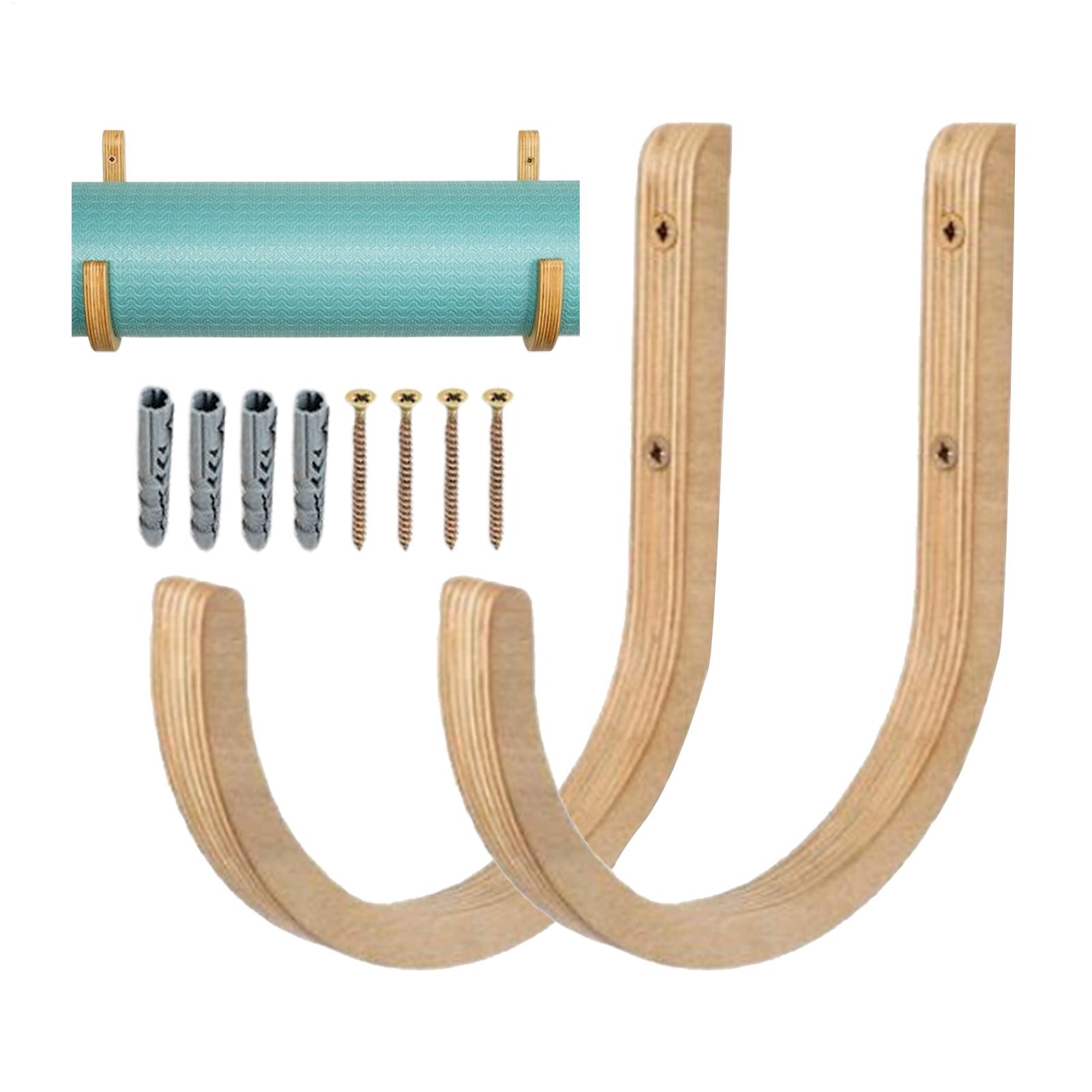 Wooden Yoga Mat Holder Wall Mo - Home Gym Yoga Storage 评论和价格