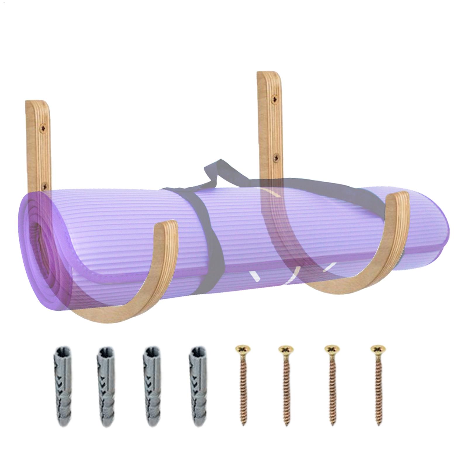 Wooden Yoga Mat Holder Wall Mo - Home Gym Yoga Storage 评论和价格