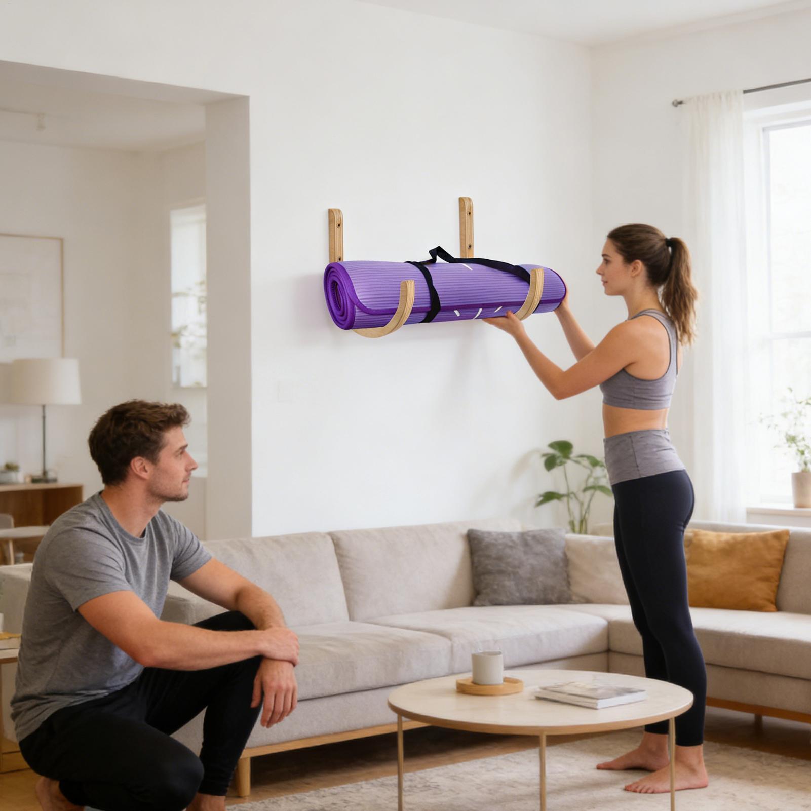 Yoga Mat Organizer 2 Pieces Wo - Home Gym Yoga Storage 评论和价格