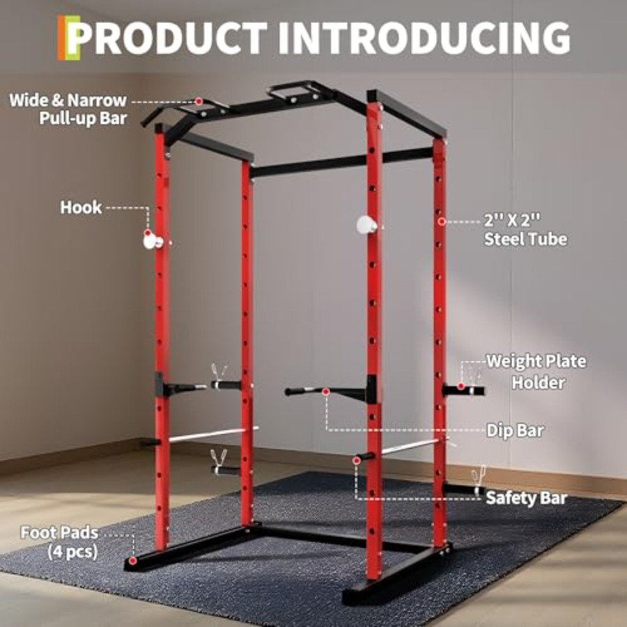 Heavy-Duty Power Cage with Pul - Home Gym Pull Up 评论和价格