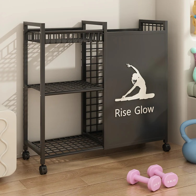 Mobile Fitness Cart with Wheel - Home Gym Yoga Storage 评论和价格