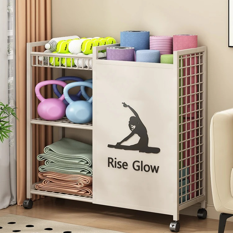 Mobile Fitness Cart with Wheel - Home Gym Yoga Storage 评论和价格