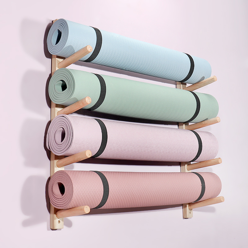 Wooden Yoga Mat Holder Wall Mo - Home Gym Yoga Storage 评论和价格
