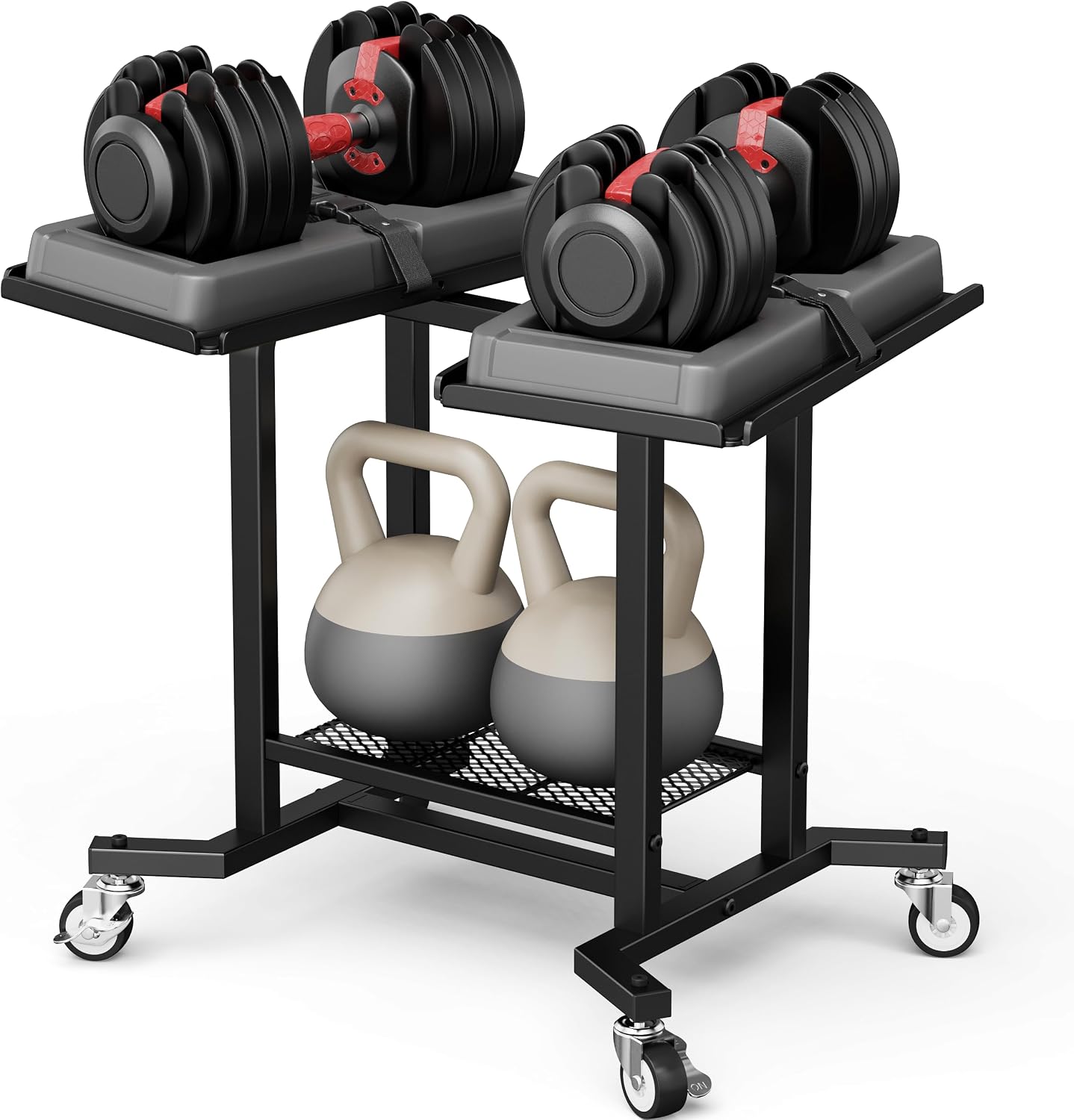 Adjustable Dumbbell Rack Stand - Home Gym Rubber Flooring 评论和价格