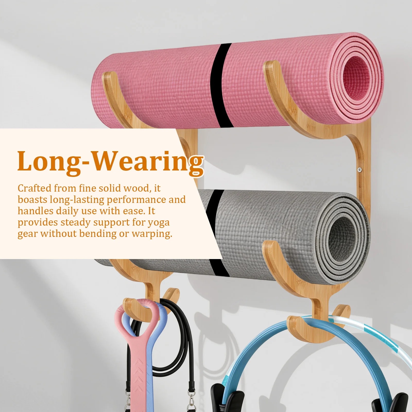 2Pcs Yoga Mat Storage Rack Wal - Home Gym On Carpet 评论和价格