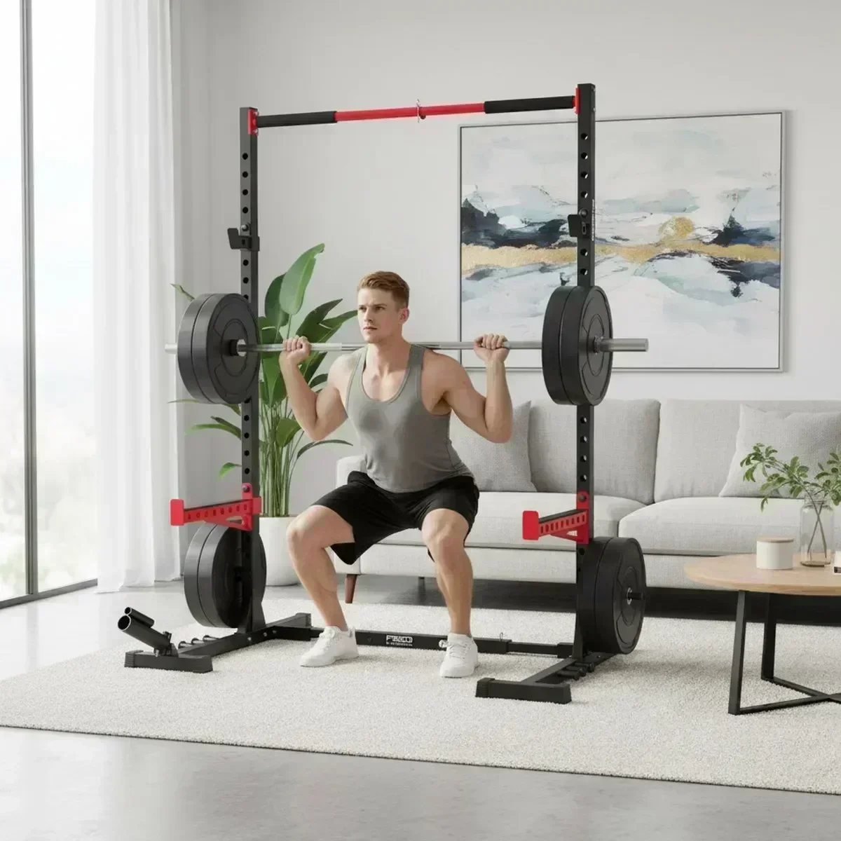 Adjustable Home Gym Squat Rack - Home Gym Pull Up 评论和价格