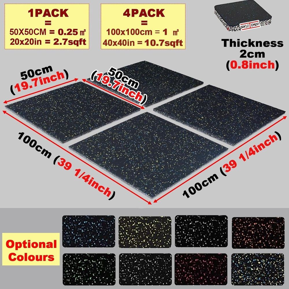 40x40 Inch Interlocking Floor  - Home Gym Rubber Flooring 评论和价格