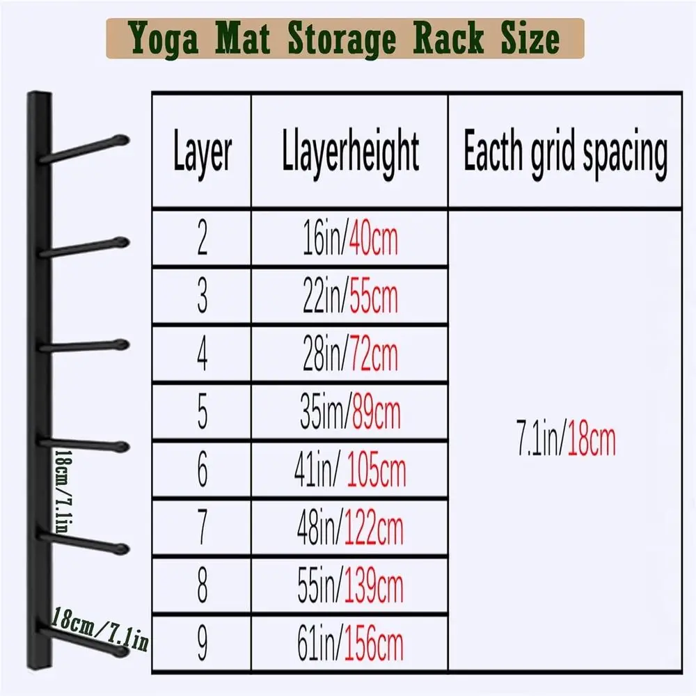 Gold 9-Tier Wall-Mounted Yoga  - Home Gym Gold 评论和价格
