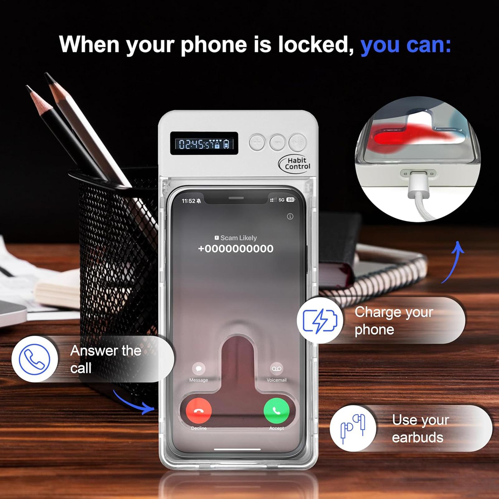 Phone Lock Box Self-Control Ca - Home Gym Kids 评论和价格