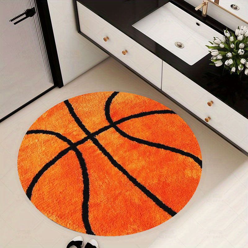 Basketball Pattern Round Rug F - Home Gym Kids 评论和价格