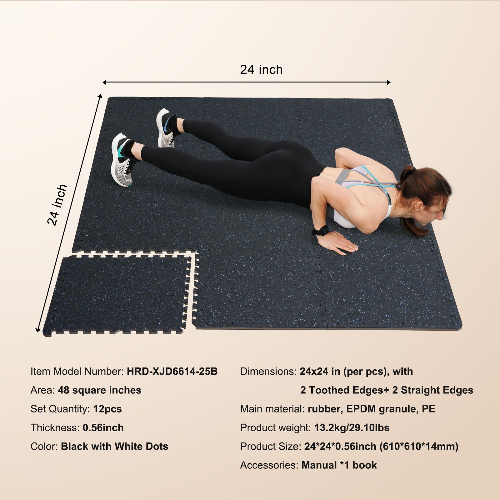 0.56 Inch Thick Gym Floor Mats - Home Gym Rubber Flooring 评论和价格